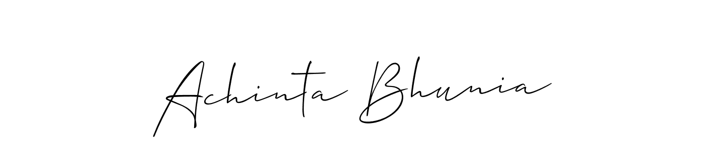 Make a beautiful signature design for name Achinta Bhunia. With this signature (Allison_Script) style, you can create a handwritten signature for free. Achinta Bhunia signature style 2 images and pictures png
