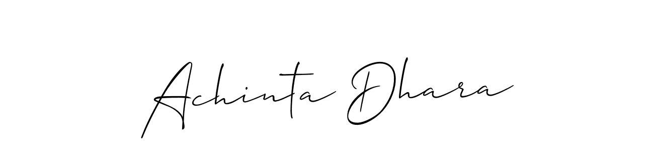 How to make Achinta Dhara name signature. Use Allison_Script style for creating short signs online. This is the latest handwritten sign. Achinta Dhara signature style 2 images and pictures png