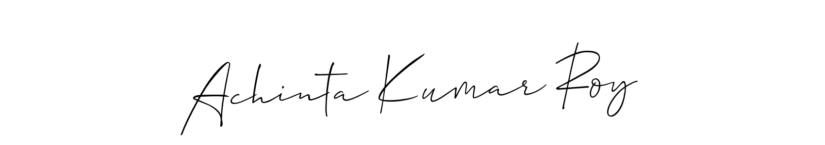 if you are searching for the best signature style for your name Achinta Kumar Roy. so please give up your signature search. here we have designed multiple signature styles  using Allison_Script. Achinta Kumar Roy signature style 2 images and pictures png