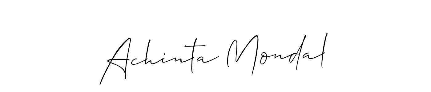 Use a signature maker to create a handwritten signature online. With this signature software, you can design (Allison_Script) your own signature for name Achinta Mondal. Achinta Mondal signature style 2 images and pictures png