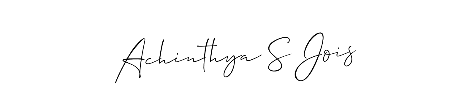 You should practise on your own different ways (Allison_Script) to write your name (Achinthya S Jois) in signature. don't let someone else do it for you. Achinthya S Jois signature style 2 images and pictures png