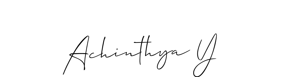 Make a beautiful signature design for name Achinthya Y. With this signature (Allison_Script) style, you can create a handwritten signature for free. Achinthya Y signature style 2 images and pictures png