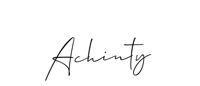 Use a signature maker to create a handwritten signature online. With this signature software, you can design (Allison_Script) your own signature for name Achinty. Achinty signature style 2 images and pictures png