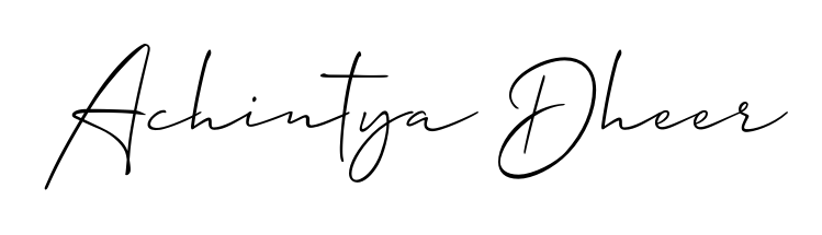 The Allison_Script handwriting style adds charm and authenticity to name Achintya Dheer. A wonderful choice for personal thank-you notes. Achintya Dheer signature style 2 images and pictures png