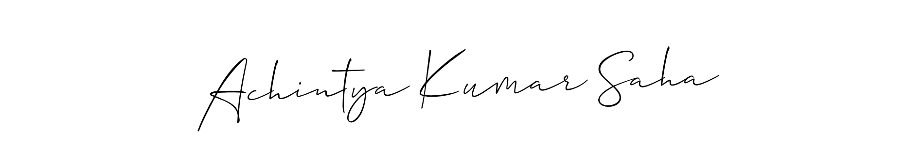 Make a beautiful signature design for name Achintya Kumar Saha. With this signature (Allison_Script) style, you can create a handwritten signature for free. Achintya Kumar Saha signature style 2 images and pictures png