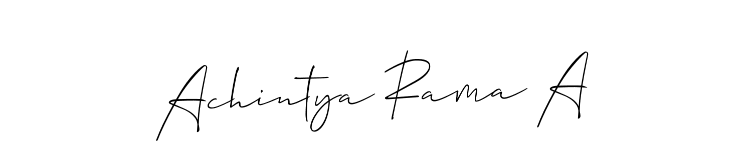 Also we have Achintya Rama A name is the best signature style. Create professional handwritten signature collection using Allison_Script autograph style. Achintya Rama A signature style 2 images and pictures png