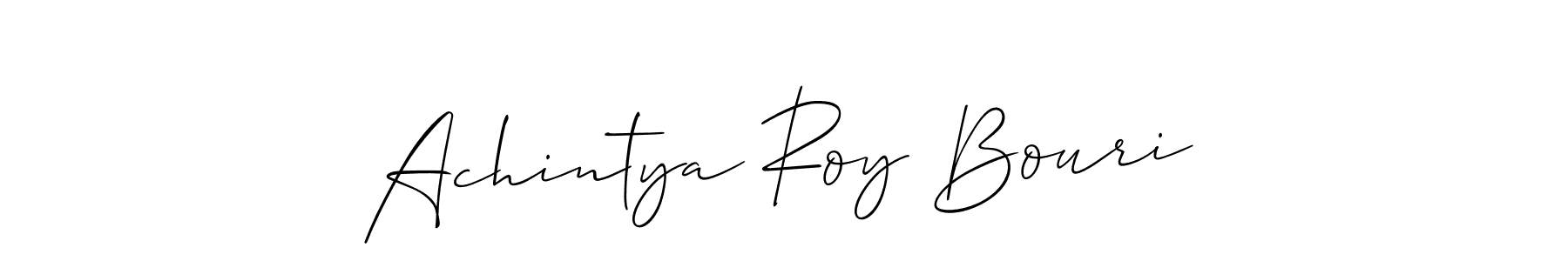 The best way (Allison_Script) to make a short signature is to pick only two or three words in your name. The name Achintya Roy Bouri include a total of six letters. For converting this name. Achintya Roy Bouri signature style 2 images and pictures png