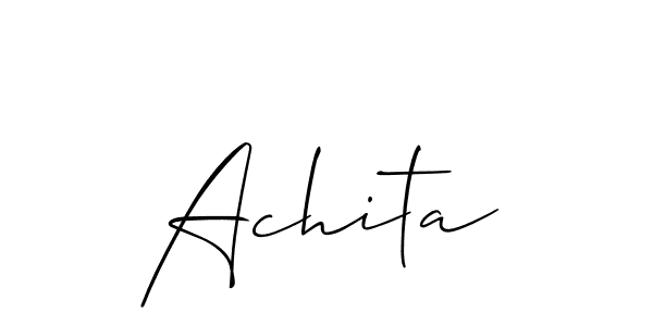 if you are searching for the best signature style for your name Achita. so please give up your signature search. here we have designed multiple signature styles  using Allison_Script. Achita signature style 2 images and pictures png