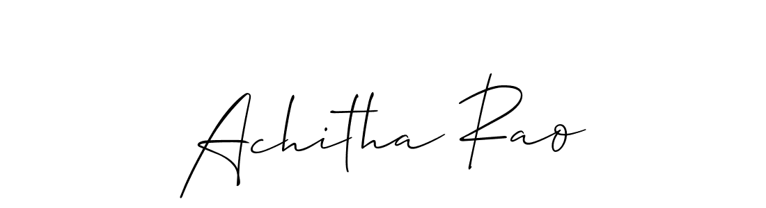 Create a beautiful signature design for name Achitha Rao. With this signature (Allison_Script) fonts, you can make a handwritten signature for free. Achitha Rao signature style 2 images and pictures png