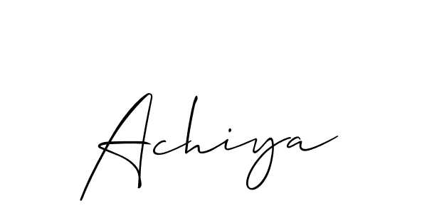 You should practise on your own different ways (Allison_Script) to write your name (Achiya) in signature. don't let someone else do it for you. Achiya signature style 2 images and pictures png