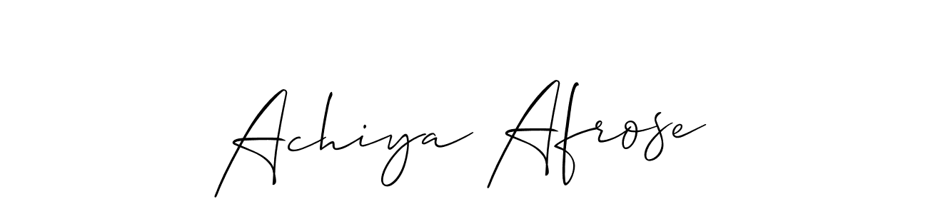 Also You can easily find your signature by using the search form. We will create Achiya Afrose name handwritten signature images for you free of cost using Allison_Script sign style. Achiya Afrose signature style 2 images and pictures png