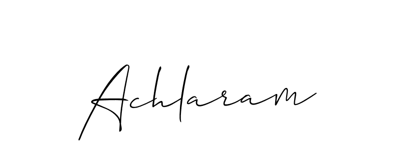 Also we have Achlaram name is the best signature style. Create professional handwritten signature collection using Allison_Script autograph style. Achlaram signature style 2 images and pictures png