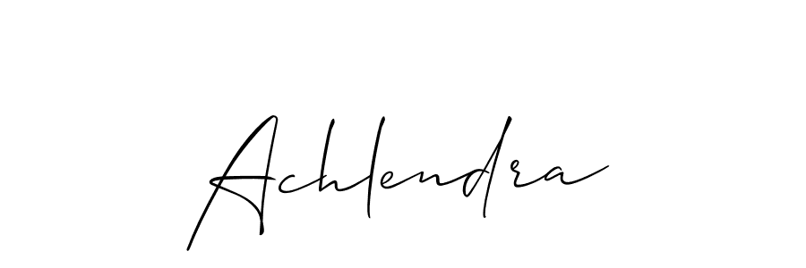 How to make Achlendra name signature. Use Allison_Script style for creating short signs online. This is the latest handwritten sign. Achlendra signature style 2 images and pictures png