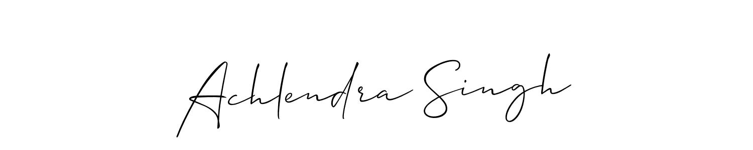 The best way (Allison_Script) to make a short signature is to pick only two or three words in your name. The name Achlendra Singh include a total of six letters. For converting this name. Achlendra Singh signature style 2 images and pictures png