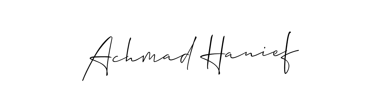 Design your own signature with our free online signature maker. With this signature software, you can create a handwritten (Allison_Script) signature for name Achmad Hanief. Achmad Hanief signature style 2 images and pictures png