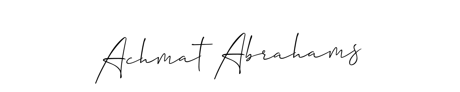 Make a short Achmat Abrahams signature style. Manage your documents anywhere anytime using Allison_Script. Create and add eSignatures, submit forms, share and send files easily. Achmat Abrahams signature style 2 images and pictures png