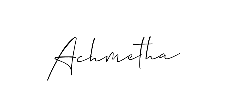Design your own signature with our free online signature maker. With this signature software, you can create a handwritten (Allison_Script) signature for name Achmetha. Achmetha signature style 2 images and pictures png