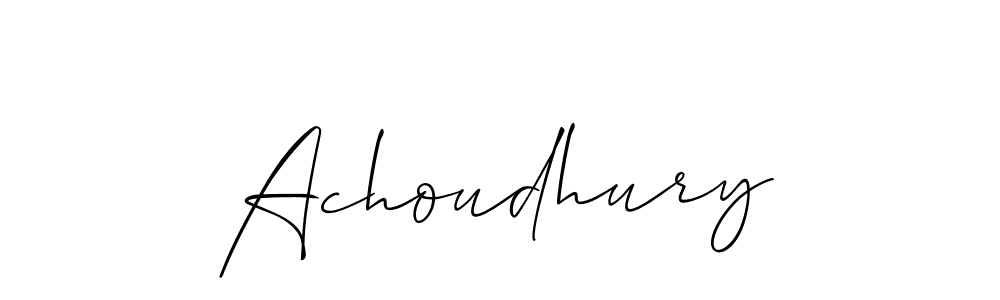 Make a short Achoudhury signature style. Manage your documents anywhere anytime using Allison_Script. Create and add eSignatures, submit forms, share and send files easily. Achoudhury signature style 2 images and pictures png