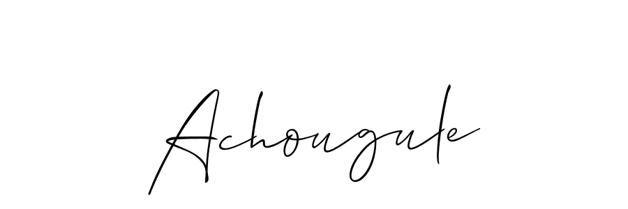 How to make Achougule name signature. Use Allison_Script style for creating short signs online. This is the latest handwritten sign. Achougule signature style 2 images and pictures png