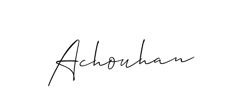 How to make Achouhan signature? Allison_Script is a professional autograph style. Create handwritten signature for Achouhan name. Achouhan signature style 2 images and pictures png