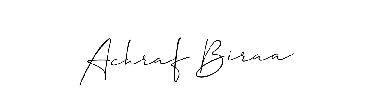 Make a beautiful signature design for name Achraf Biraa. With this signature (Allison_Script) style, you can create a handwritten signature for free. Achraf Biraa signature style 2 images and pictures png