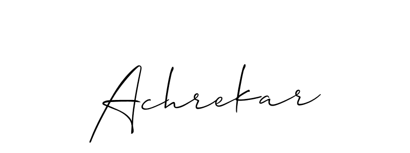 if you are searching for the best signature style for your name Achrekar. so please give up your signature search. here we have designed multiple signature styles  using Allison_Script. Achrekar signature style 2 images and pictures png