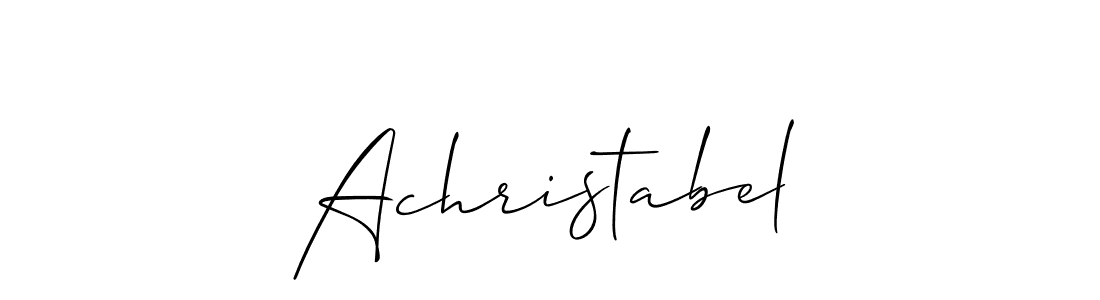 Use a signature maker to create a handwritten signature online. With this signature software, you can design (Allison_Script) your own signature for name Achristabel. Achristabel signature style 2 images and pictures png