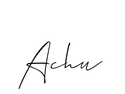 It looks lik you need a new signature style for name Achu. Design unique handwritten (Allison_Script) signature with our free signature maker in just a few clicks. Achu signature style 2 images and pictures png