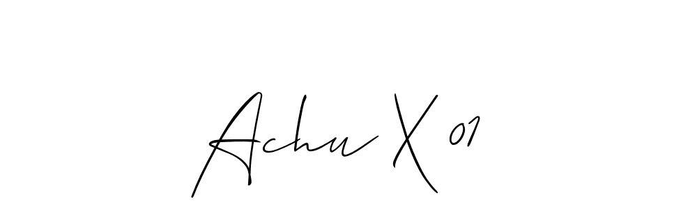 How to make Achu X 01  signature? Allison_Script is a professional autograph style. Create handwritten signature for Achu X 01  name. Achu X 01  signature style 2 images and pictures png