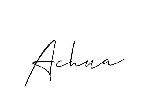 Make a beautiful signature design for name Achua. With this signature (Allison_Script) style, you can create a handwritten signature for free. Achua signature style 2 images and pictures png