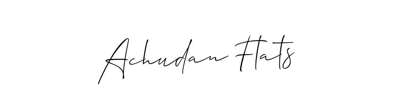 if you are searching for the best signature style for your name Achudan Flats. so please give up your signature search. here we have designed multiple signature styles  using Allison_Script. Achudan Flats signature style 2 images and pictures png