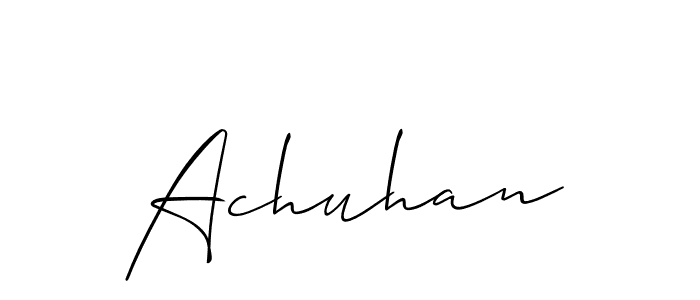 Make a beautiful signature design for name Achuhan. Use this online signature maker to create a handwritten signature for free. Achuhan signature style 2 images and pictures png