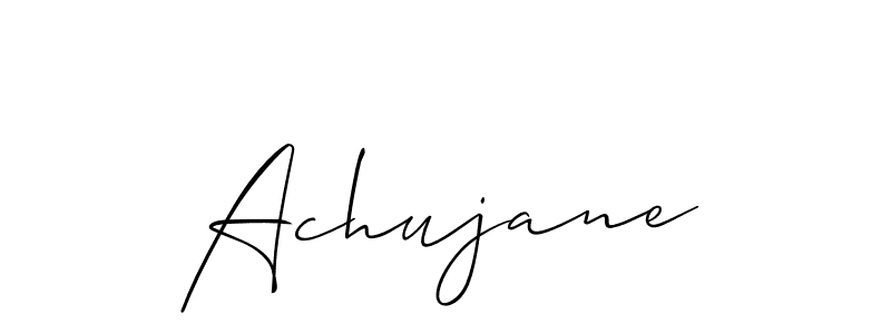 Make a beautiful signature design for name Achujane. With this signature (Allison_Script) style, you can create a handwritten signature for free. Achujane signature style 2 images and pictures png