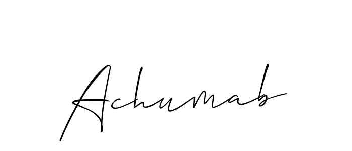 Create a beautiful signature design for name Achumab. With this signature (Allison_Script) fonts, you can make a handwritten signature for free. Achumab signature style 2 images and pictures png