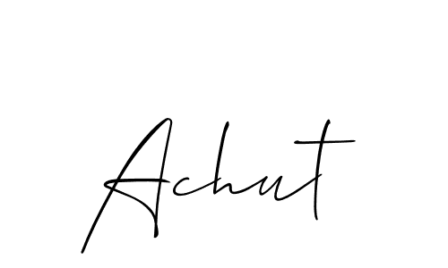 if you are searching for the best signature style for your name Achut. so please give up your signature search. here we have designed multiple signature styles  using Allison_Script. Achut signature style 2 images and pictures png