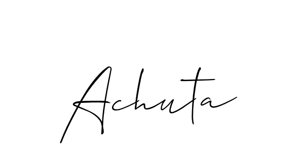 Also You can easily find your signature by using the search form. We will create Achuta name handwritten signature images for you free of cost using Allison_Script sign style. Achuta signature style 2 images and pictures png