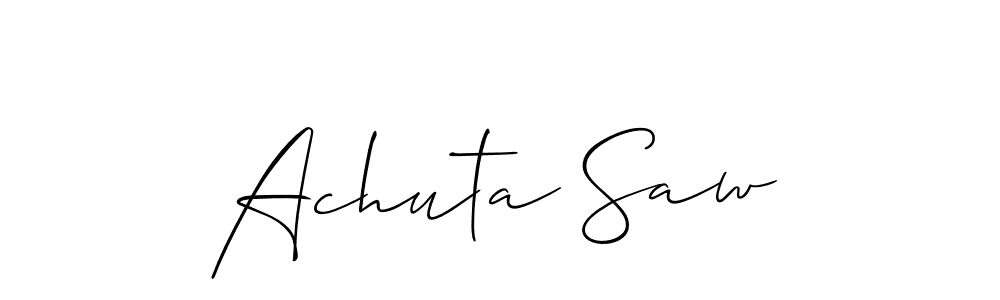Make a beautiful signature design for name Achuta Saw. With this signature (Allison_Script) style, you can create a handwritten signature for free. Achuta Saw signature style 2 images and pictures png