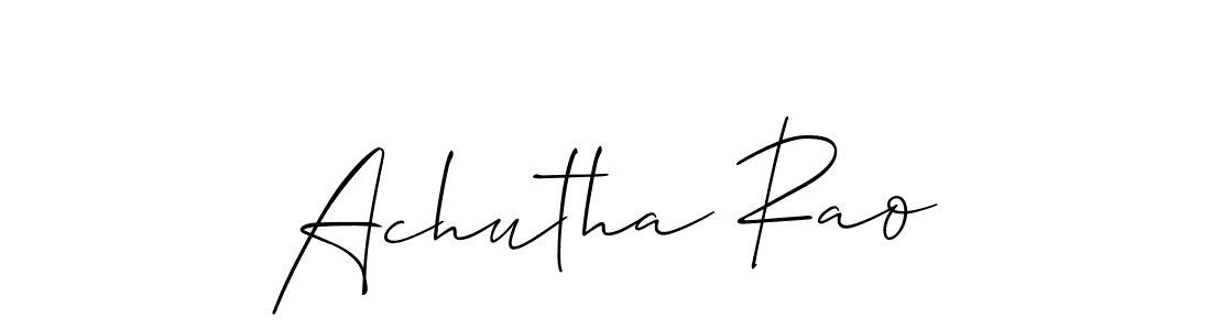 The best way (Allison_Script) to make a short signature is to pick only two or three words in your name. The name Achutha Rao include a total of six letters. For converting this name. Achutha Rao signature style 2 images and pictures png