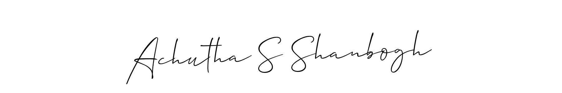 Make a beautiful signature design for name Achutha S Shanbogh. With this signature (Allison_Script) style, you can create a handwritten signature for free. Achutha S Shanbogh signature style 2 images and pictures png