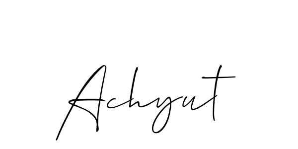 Also You can easily find your signature by using the search form. We will create Achyut name handwritten signature images for you free of cost using Allison_Script sign style. Achyut signature style 2 images and pictures png