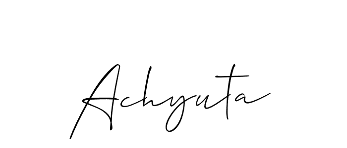 Design your own signature with our free online signature maker. With this signature software, you can create a handwritten (Allison_Script) signature for name Achyuta. Achyuta signature style 2 images and pictures png