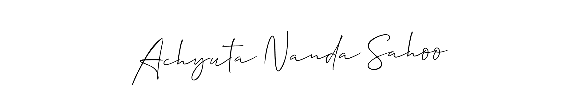 Use a signature maker to create a handwritten signature online. With this signature software, you can design (Allison_Script) your own signature for name Achyuta Nanda Sahoo. Achyuta Nanda Sahoo signature style 2 images and pictures png