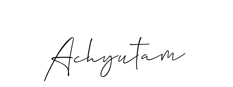 How to make Achyutam signature? Allison_Script is a professional autograph style. Create handwritten signature for Achyutam name. Achyutam signature style 2 images and pictures png