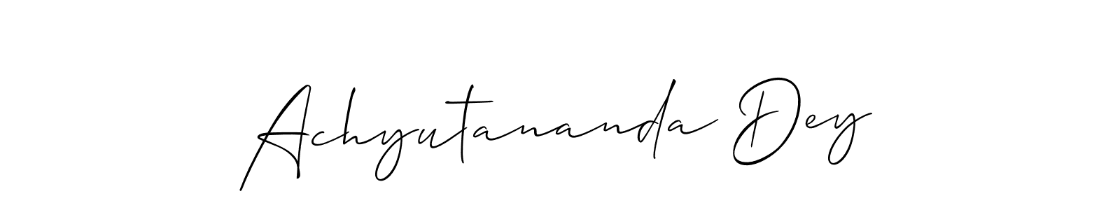 Create a beautiful signature design for name Achyutananda Dey. With this signature (Allison_Script) fonts, you can make a handwritten signature for free. Achyutananda Dey signature style 2 images and pictures png