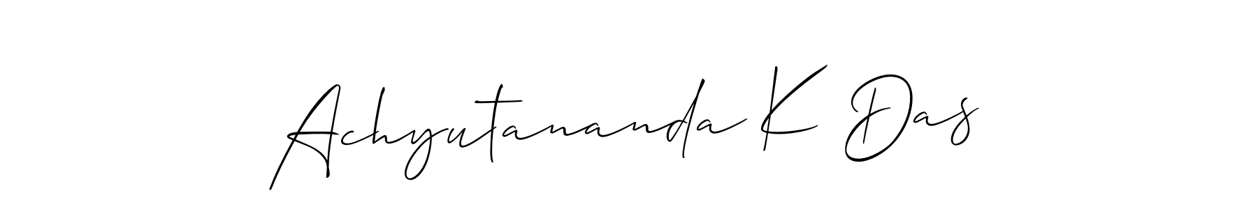 Make a beautiful signature design for name Achyutananda K Das. With this signature (Allison_Script) style, you can create a handwritten signature for free. Achyutananda K Das signature style 2 images and pictures png