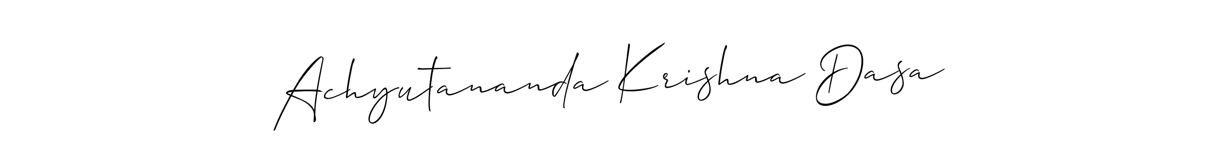 Make a beautiful signature design for name Achyutananda Krishna Dasa. With this signature (Allison_Script) style, you can create a handwritten signature for free. Achyutananda Krishna Dasa signature style 2 images and pictures png