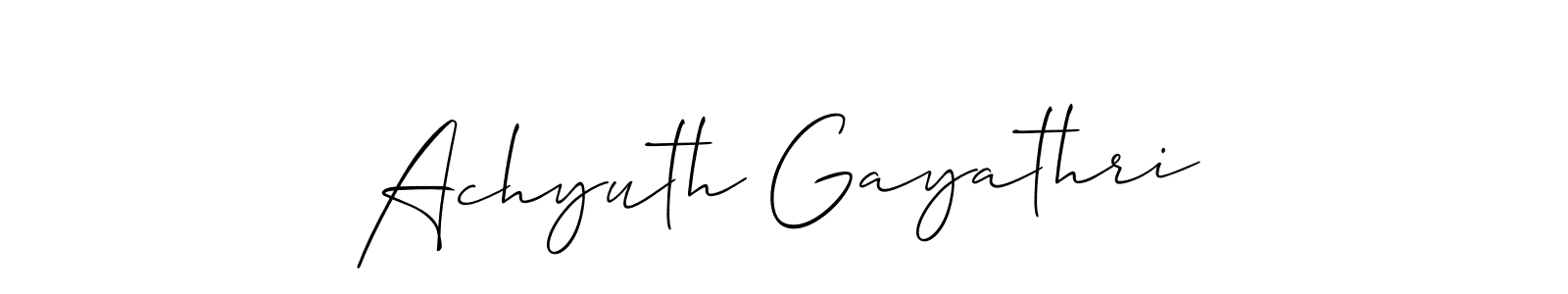 Achyuth Gayathri stylish signature style. Best Handwritten Sign (Allison_Script) for my name. Handwritten Signature Collection Ideas for my name Achyuth Gayathri. Achyuth Gayathri signature style 2 images and pictures png