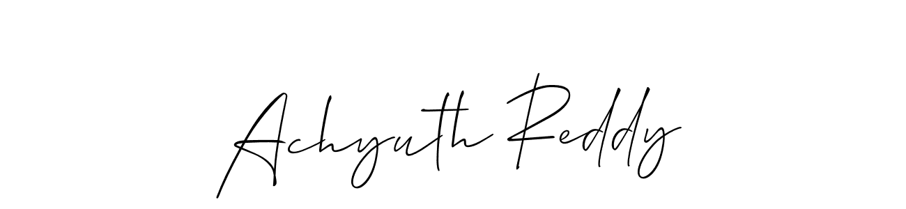 Also You can easily find your signature by using the search form. We will create Achyuth Reddy name handwritten signature images for you free of cost using Allison_Script sign style. Achyuth Reddy signature style 2 images and pictures png