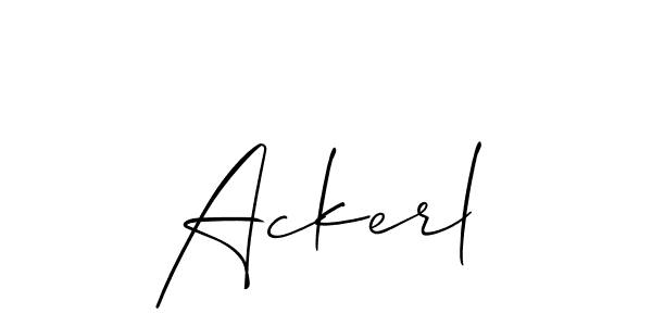 It looks lik you need a new signature style for name Ackerl. Design unique handwritten (Allison_Script) signature with our free signature maker in just a few clicks. Ackerl signature style 2 images and pictures png