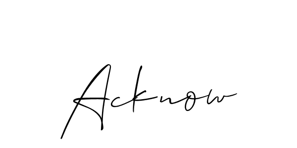 Make a beautiful signature design for name Acknow. With this signature (Allison_Script) style, you can create a handwritten signature for free. Acknow signature style 2 images and pictures png